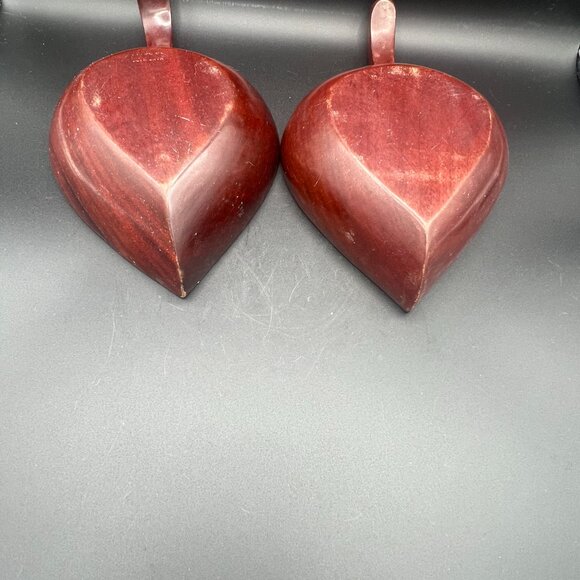 Vintage 1960s Mahogany “Monkey Pod” Leaf Shape Bowls (Set of 2) - Picture 3 of 5